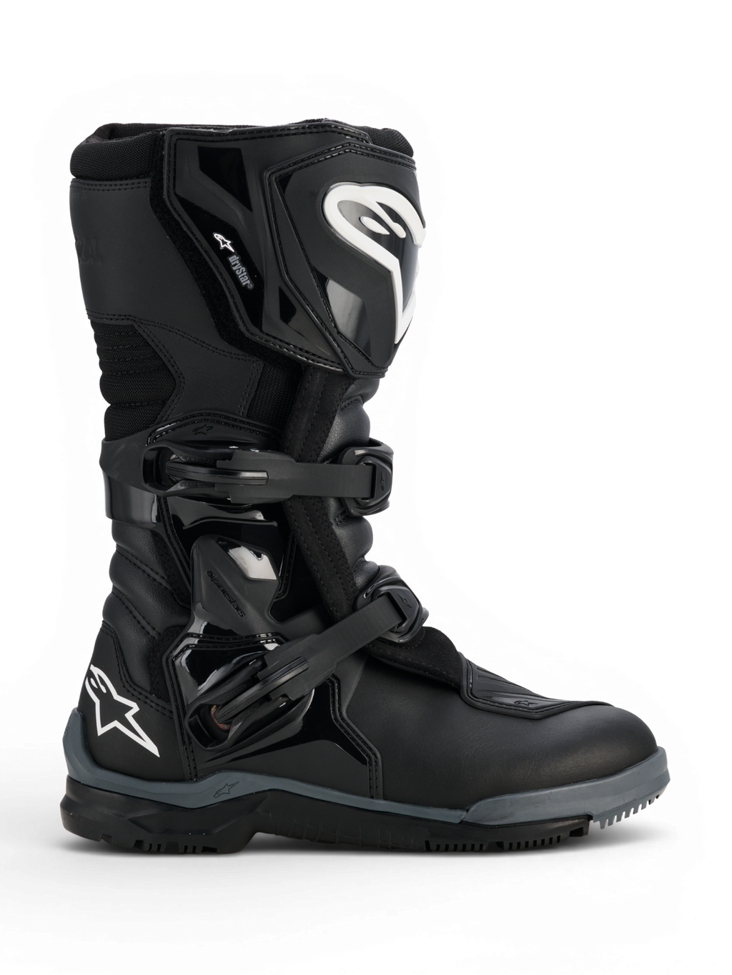 Alpinestars Corozal V2 Adventure Drystar® motorlaars, zwarte adventure-motorlaars met beschermende scheen- en enkelpanelen, verstelbare gespen, getextureerd schakelpedaal en allterrain-zool