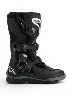 Alpinestars Bottes Adventure Corozal V2 Drystar®, botte de moto adventure noire avec protections tibia et cheville, boucles réglables et semelle tout-terrain