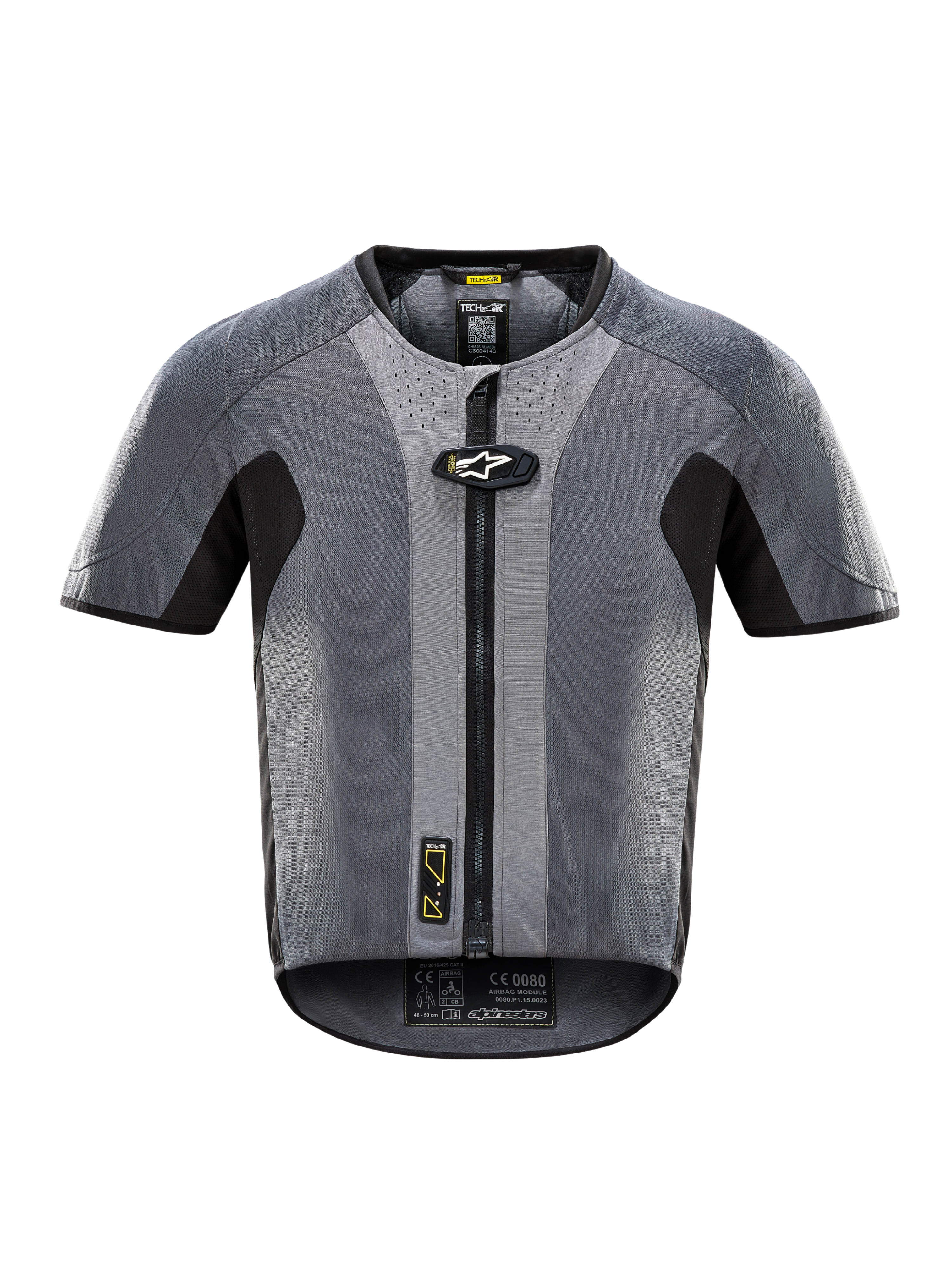 Alpinestars Tech-Air 5 Systeem, donkergrijs elektronisch airbagvest met ritssluiting en autonome veiligheid.