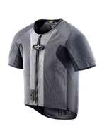 Alpinestars Tech-Air 5 airbagvest, donkergrijs mesh, korte mouwen, ritssluiting, autonome bescherming op de weg.