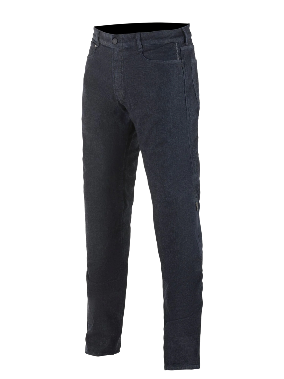 Alpinestars Copper Out V2 Riding Denim, jean de moto pour homme, bleu foncé Rinse Plus, coupe droite, denim confort 13 oz, style cinq poches, fermeture éclair externe pour l'accès aux protections de genoux, vêtement de moto urbain
