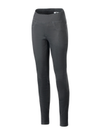 Alpinestars Shuri Women Leggings Summer, noir, leggings de moto à coupe ajustée et taille haute avec une large ceinture élastique, matière en denim de coton extensible, avec surpiqûres de fausses poches avant, pantalon de moto au style urbain pour femme
