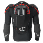 Tech-Air® Off-Road Systeem achteraanzicht in zwart en rood, met Nucleon CELL-bescherming en een hydratatievak.