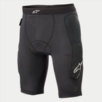 Alpinestars Youth Paragon Lite beschermshort, fietsbeschermingsshort, zwart, met ademend mesh-materiaal, geïntegreerde heupbescherming, wit Alpinestars-logo op de tailleband en het zijbeen, lichtgewicht beschermende ondershort voor MTB