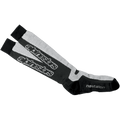 Alpinestars Thermal Tech Socks, chaussettes de moto hautes performantes, noires et grises, tricot technique évacuant l'humidité avec technologie Nostatex et logo Alpinestars