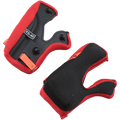 Coussinets de joues Alpinestars Supertech M10/M8 +5 mm, rembourrage de remplacement pour casque de moto, rouge et noir, dotés d'une surface intérieure texturée en nid d'abeille et d'une face arrière noire avec languettes de secours orange, marquage de taille XS-40